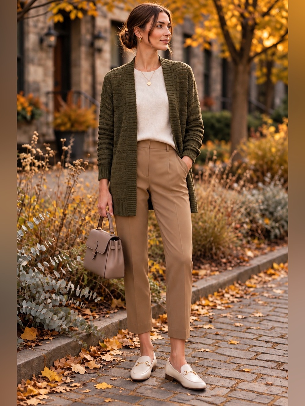 Maurices Dark Olive Acrylic Long Open Cardigan Medium